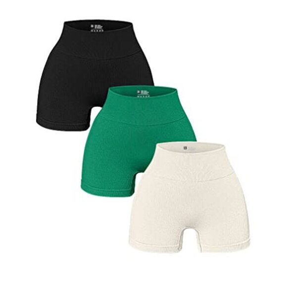 OQQ Women's Ribbed Seamless Workout Shorts - Picture 12 of 15